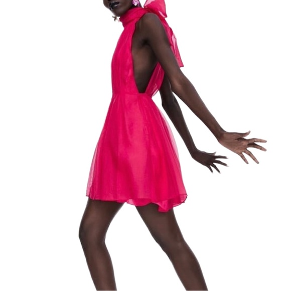 zara pink organza dress Halter Dress Pink Organza Dress Zara Cheap Mini Organza Dress Zara Shop
